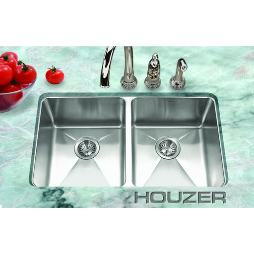 Houzer - Houzer NOD-4200 Nouvelle Series 25mm Radius Undermount Stainless Steel 50/50 Double Bowl Kitchen Sink -  - Kitchen Sink - Undermount  - Big Frog Supply - 2