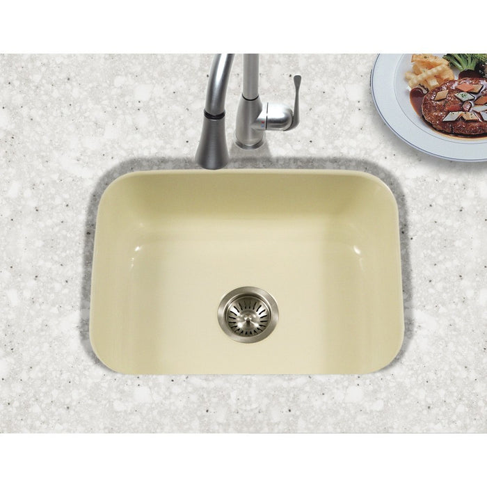 Houzer - Houzer PCS-2500 Porcela Series Porcelain Enamel Steel Undermount Single Bowl Kitchen Sink -  - Kitchen Sink - Undermount  - Big Frog Supply - 6