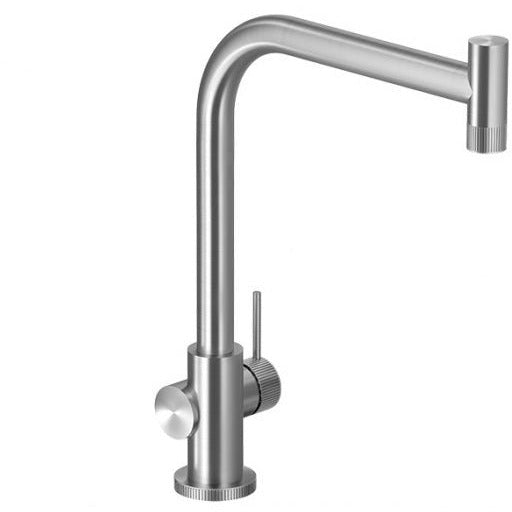 Hamat - KNSH-1000 BSS - Contemporary Single Handle Kitchen Faucet in Brushed Stainless Steel, less sidespray