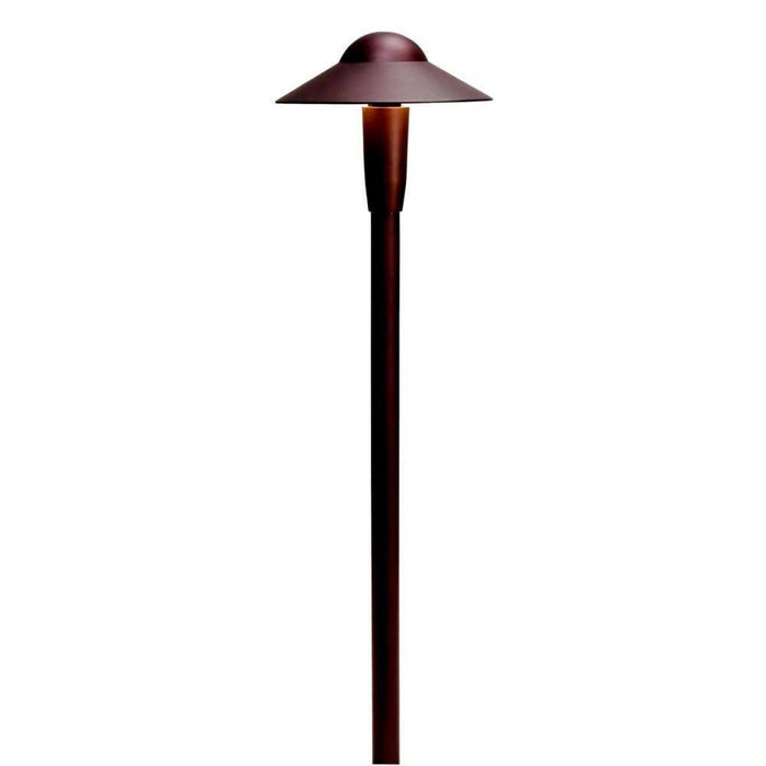 Kichler - LED 6" Dome Path Light, Updated LED Lamp Style - Bronzed Brass / Warm White (2700K) - Landscape Lighting  - Big Frog Supply - 2