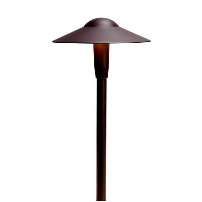 Kichler - LED Dome Path Light with Short Stem, Architectural Bronze, Updated LED Lamp Style - Warm White (2700K) - Landscape Lighting  - Big Frog Supply