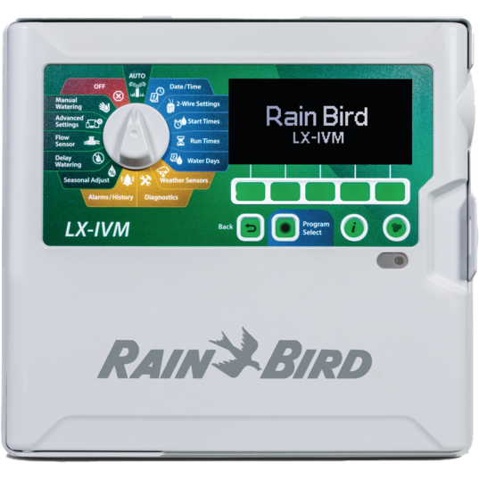 Controlador de dos cables Rain Bird ESPLXIVMP con tecnología de válvula inteligente, 40 programas 