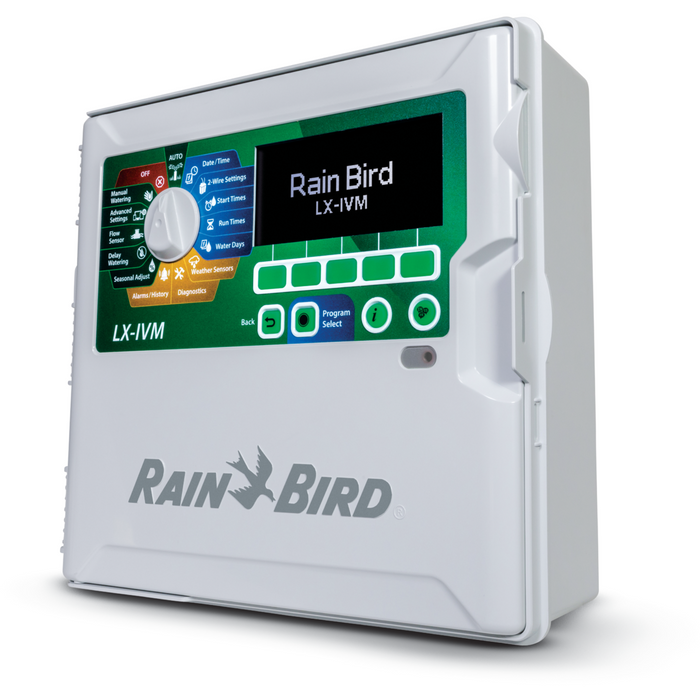 Controlador de dos cables Rain Bird ESPLXIVMP con tecnología de válvula inteligente, 40 programas 