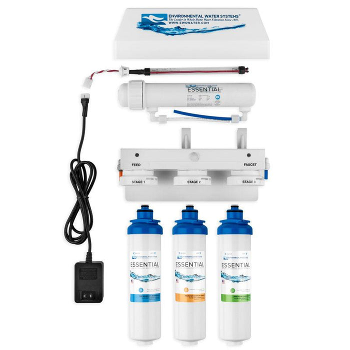Sistema de filtración de agua potable de 3 etapas debajo del fregadero más desinfección UV