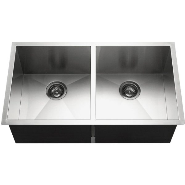 Hamat - PRI-3318D - Undermount Stainless Steel 50/50 Double Bowl Kitchen Sink