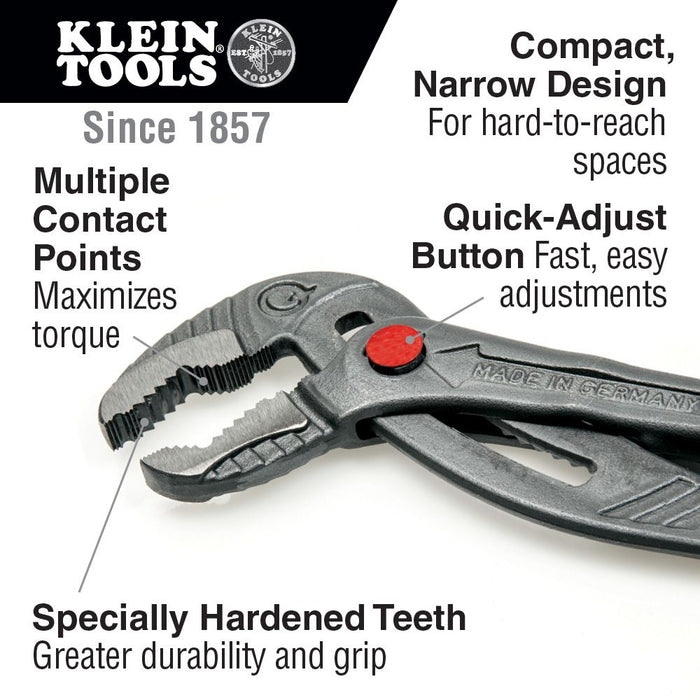 Klein Tools - D504-10B - Quick-Adjust Klaw™ Pump Pliers, 10-Inch