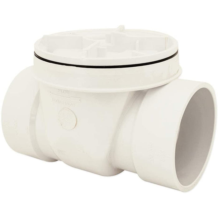 Canplas 73009 Backwater Valve with 4-Inch PVC, White